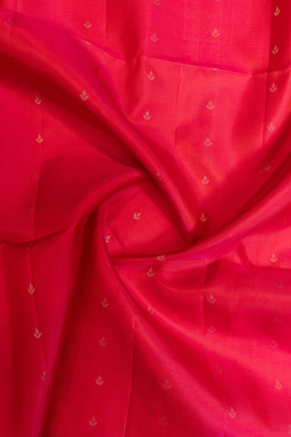 Reddish pink zari checks pure soft silk saree