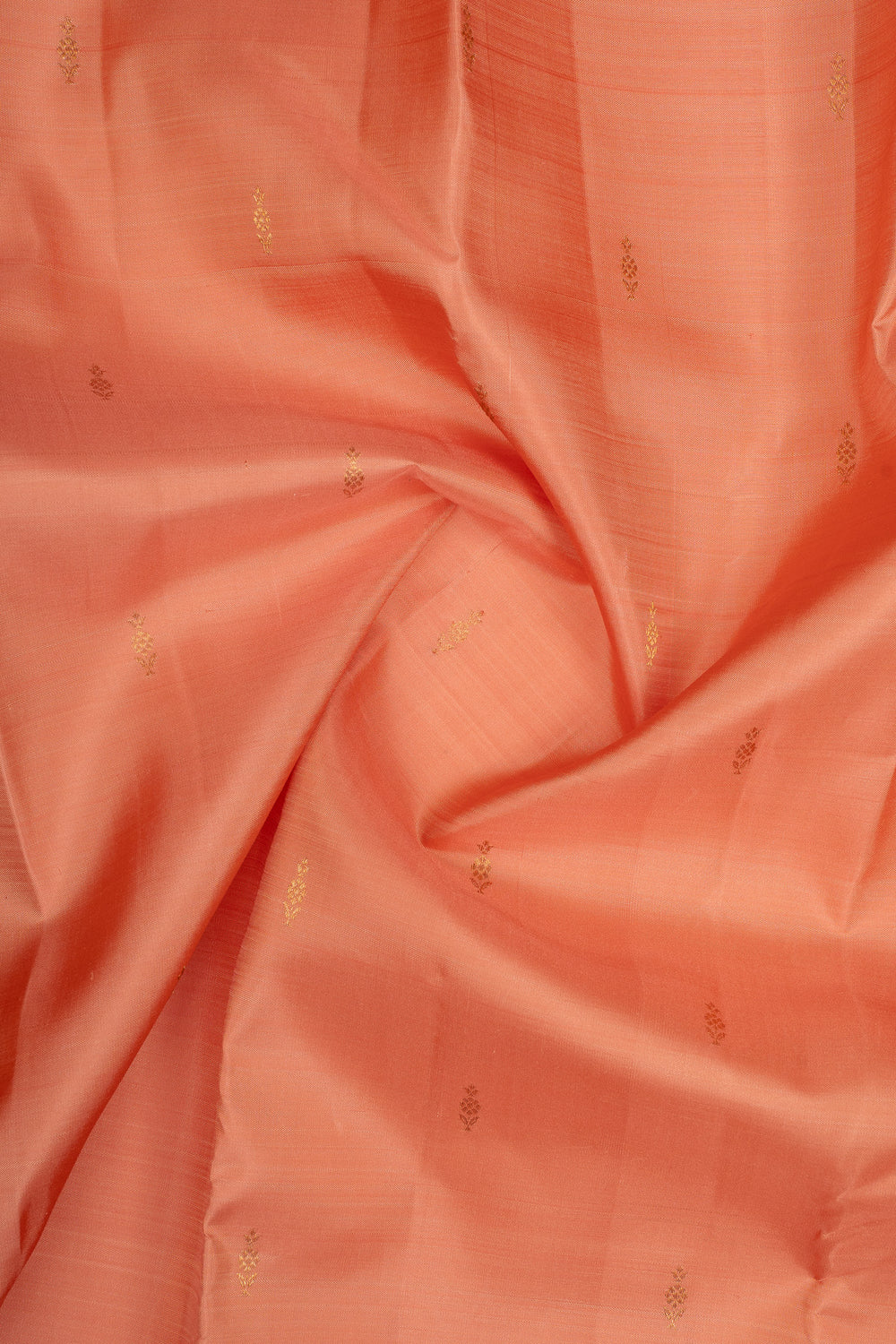 Peach Temple Pure Kanchipuram Silk Saree