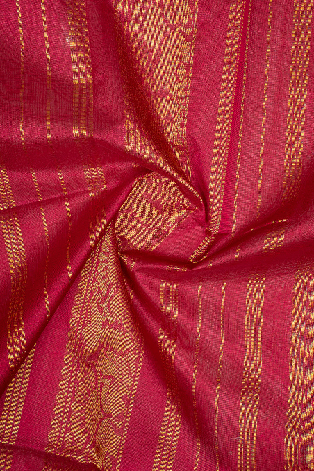 Yellow and Pink Korvai Pure Silk Cotton Saree
