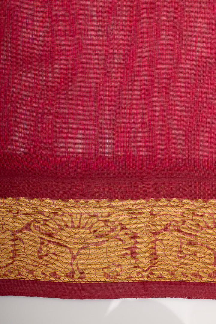 Yellow and Pink Korvai Pure Silk Cotton Saree