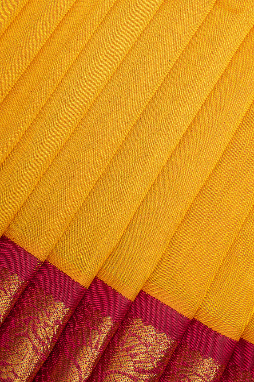 Yellow and Pink Korvai Pure Silk Cotton Saree