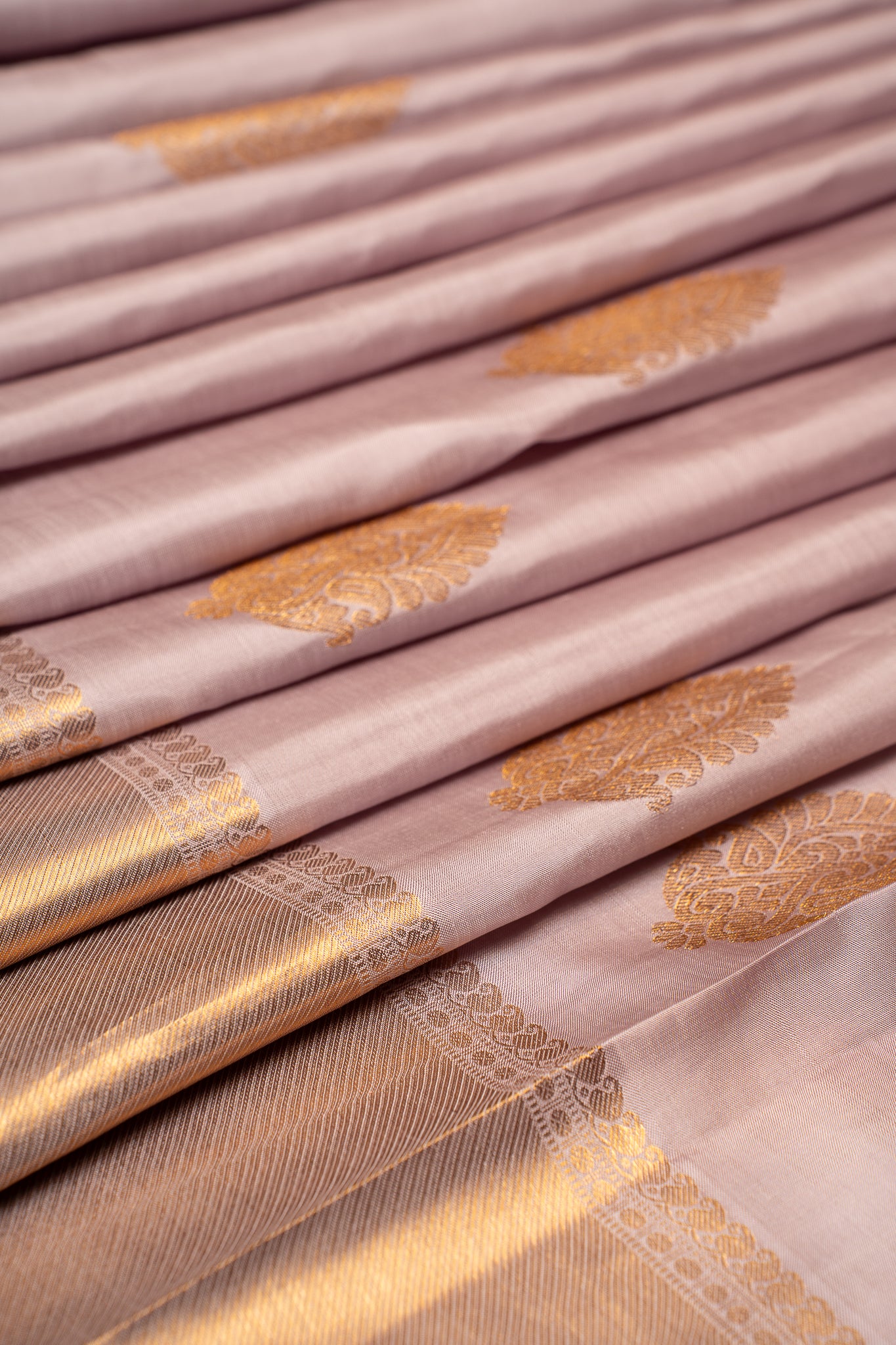 Bare Beige Pastel Pure Kanchipuram Silk Saree - Clio Silks