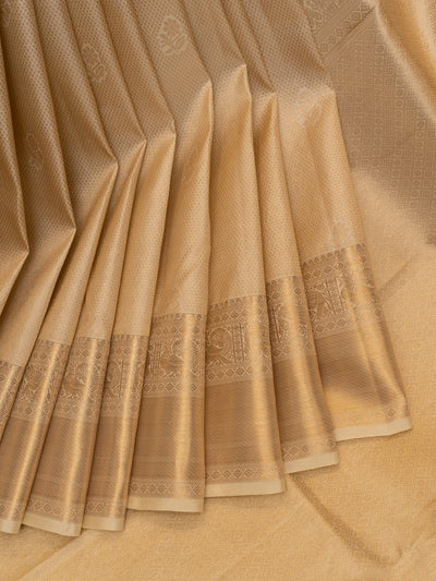 Ivory brocade pure Kanchipuram silk saree