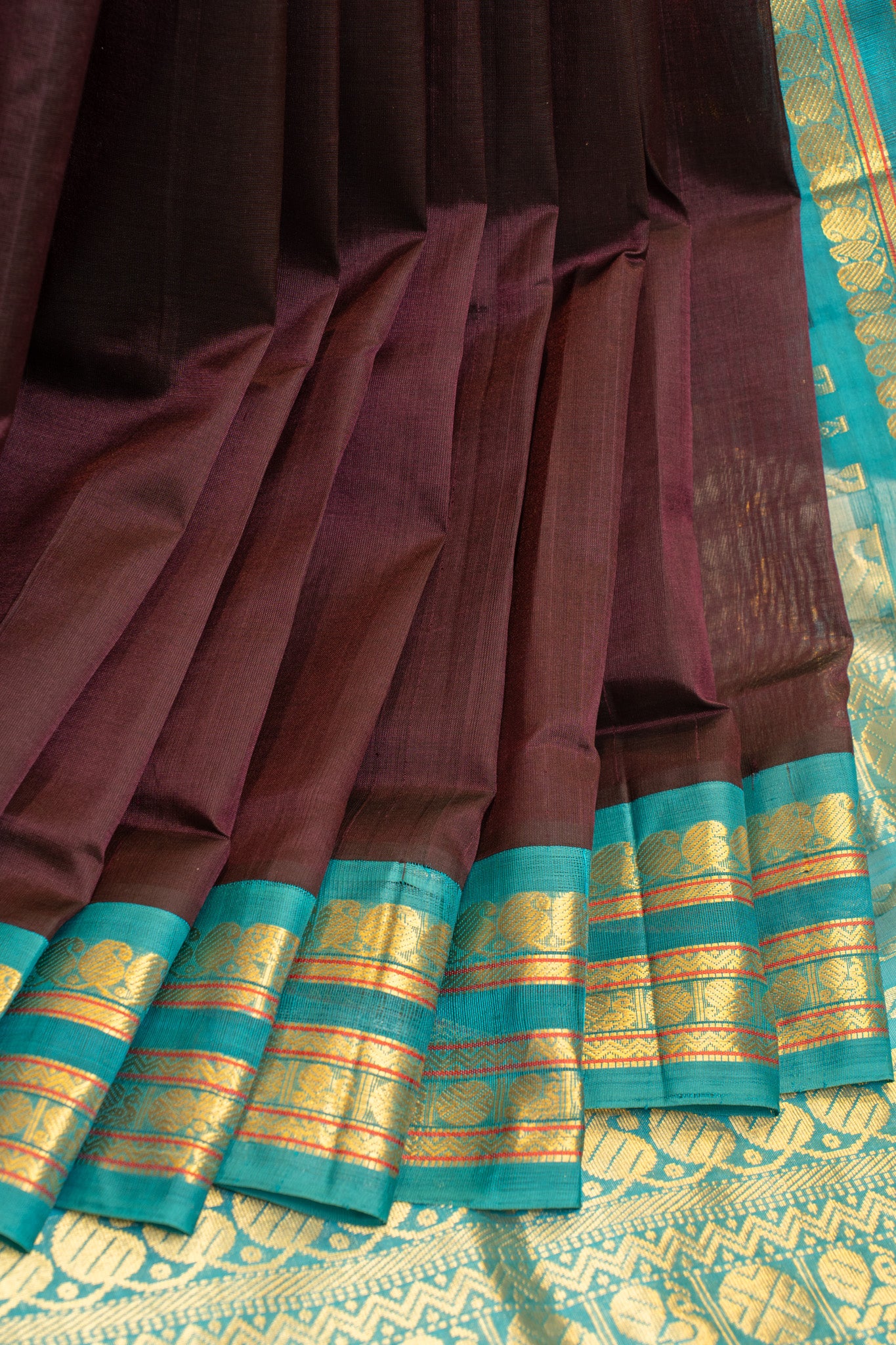 Jamun purple and blue pure silk cotton saree