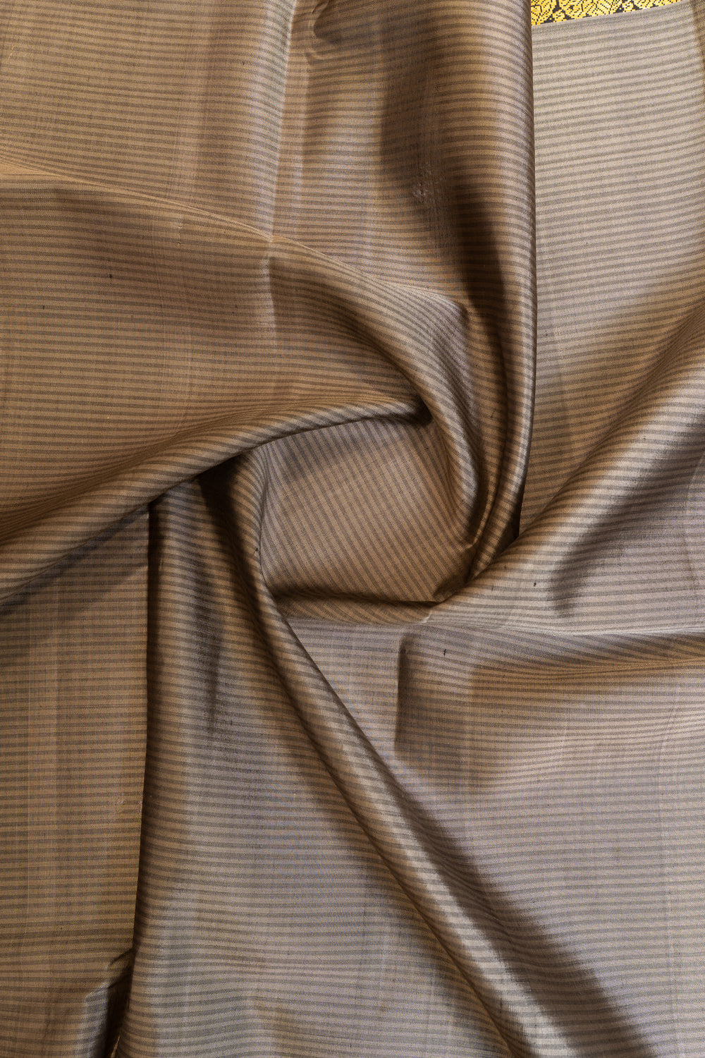 Grey and black stripes pure Kanchipuram silk saree