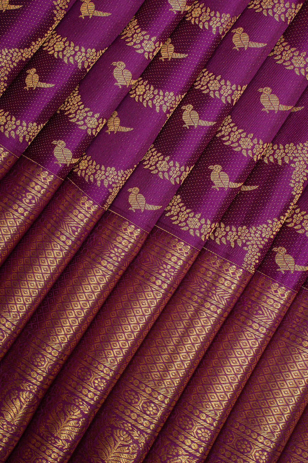 Purple Brocade Pure Kanchipuram Silk Saree