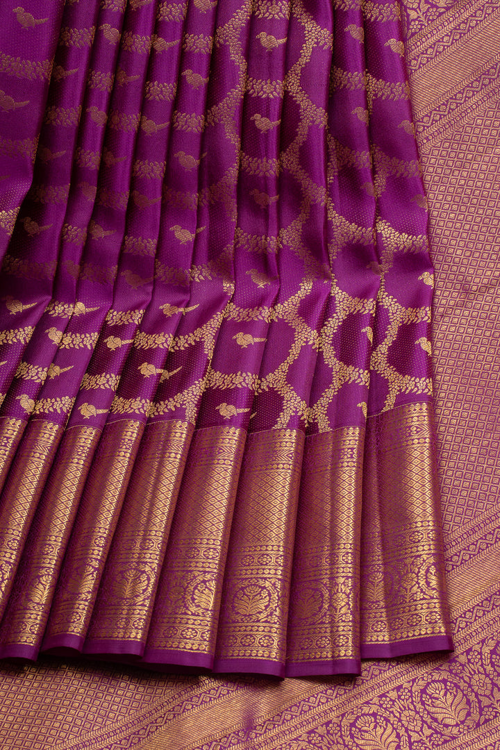 Purple Brocade Pure Kanchipuram Silk Saree