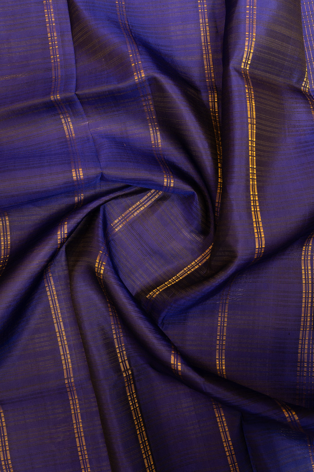 Green and royal blue stripes pure Kanchipuram silk saree