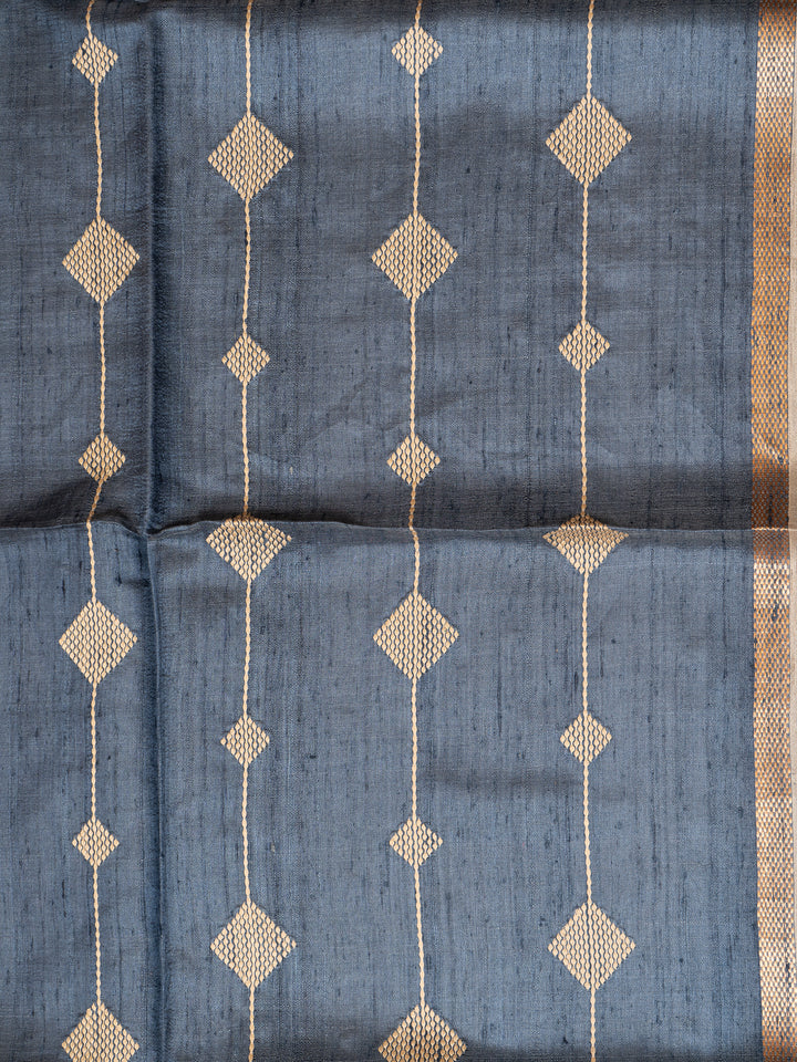 Beige Pichwai Hand Printed Pure Tussar Designer Saree - Clio Silks