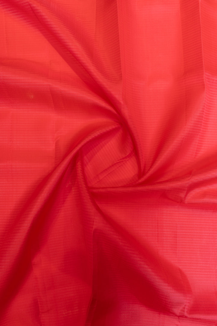 Peach pink and purple pure Kanchipuram silk saree