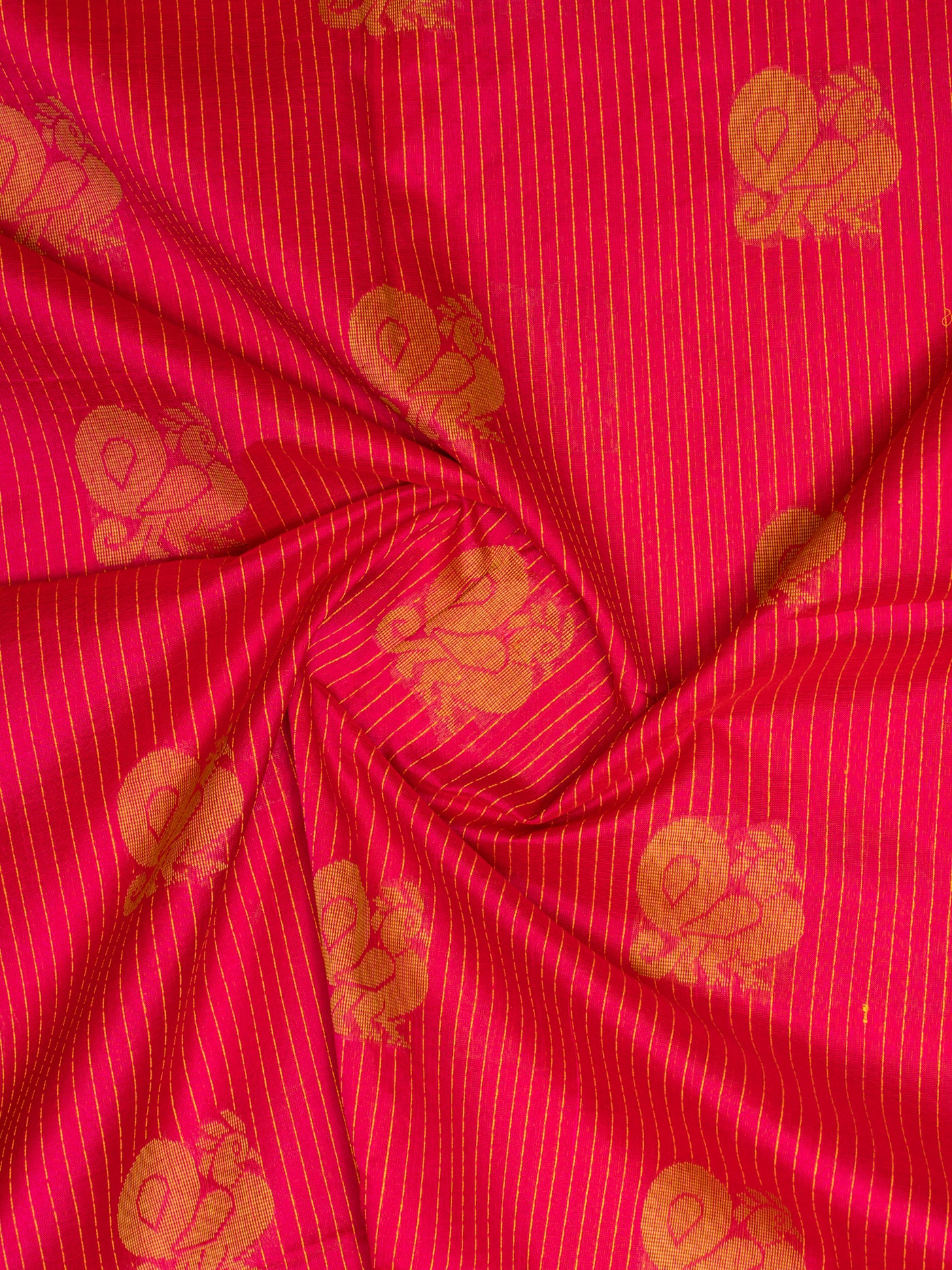 Rani pink thread motifs pure silk cotton saree