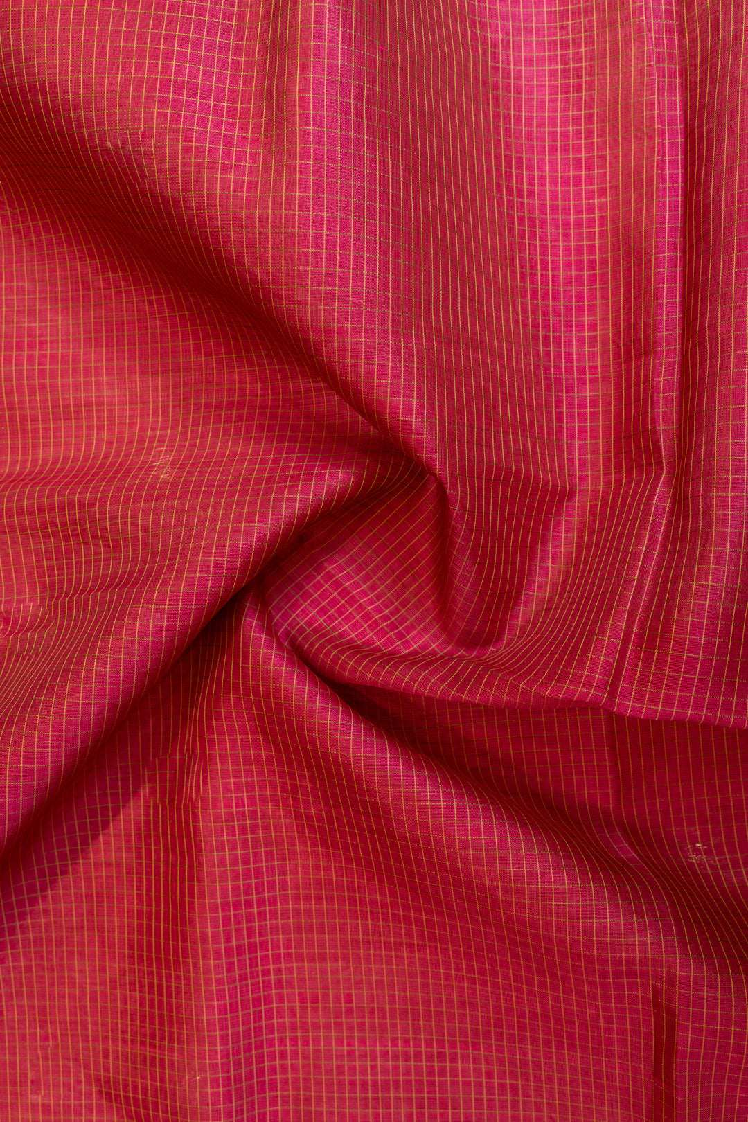 Magenta thread checks pure silk cotton saree