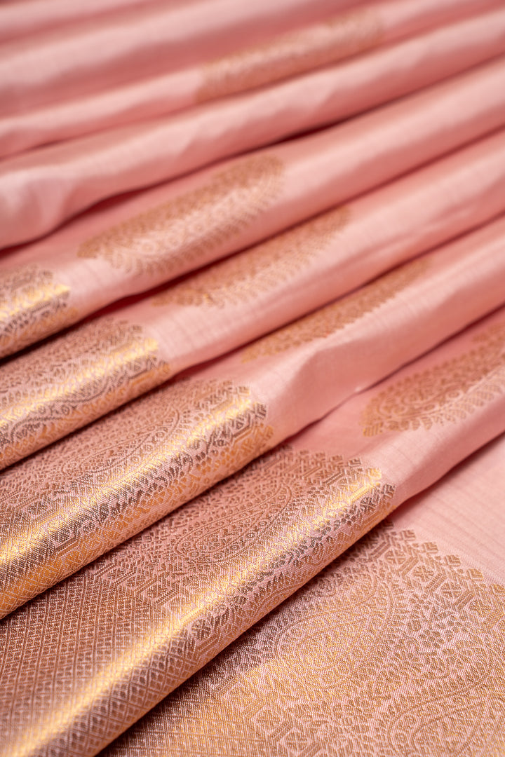 Heather Pink Pastel Pure Kanchipuram Silk Saree - Clio Silks
