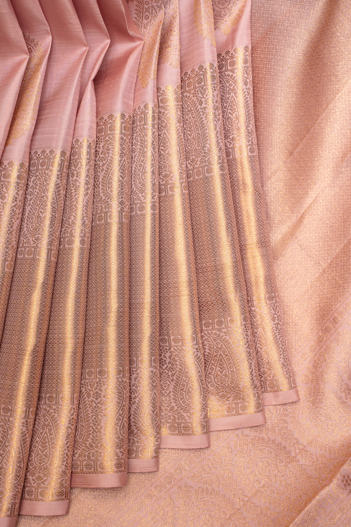 Heather Pink Pastel Pure Kanchipuram Silk Saree - Clio Silks