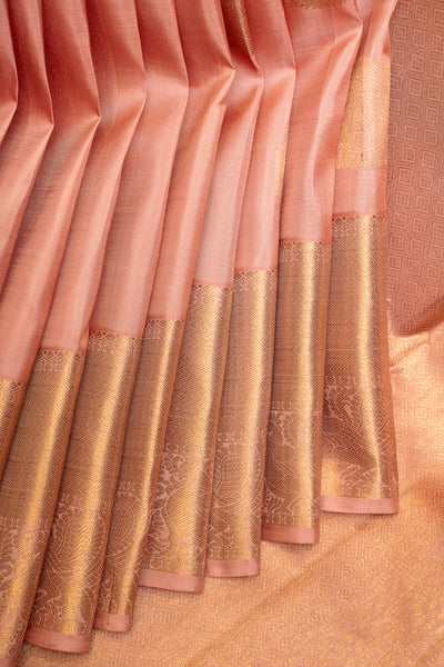 Pastel Pink Pure Kanchipuram Silk Saree - Clio Silks