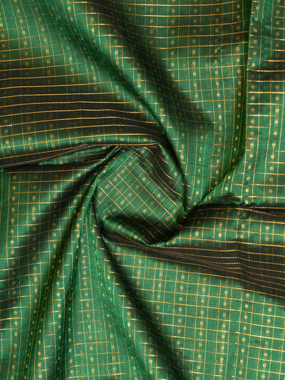 Bottle green and peach lakshadeepam pure silk cotton saree