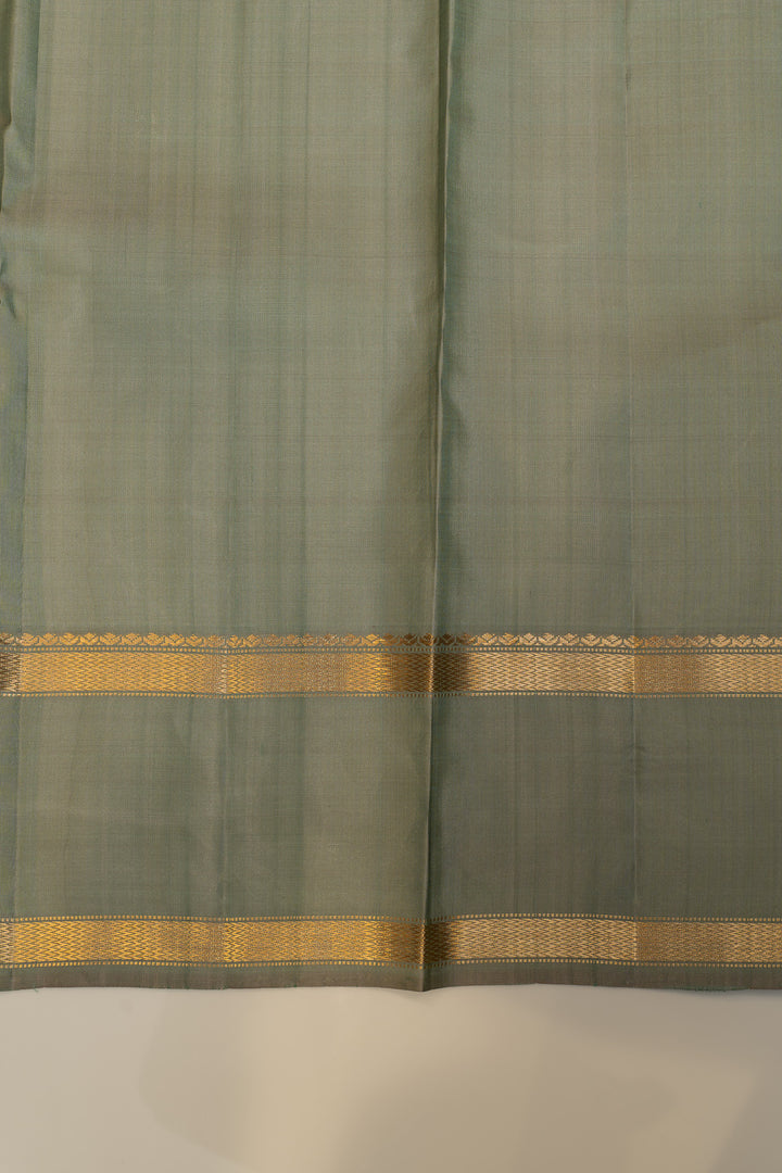 Pastel green traditional pure silk saree