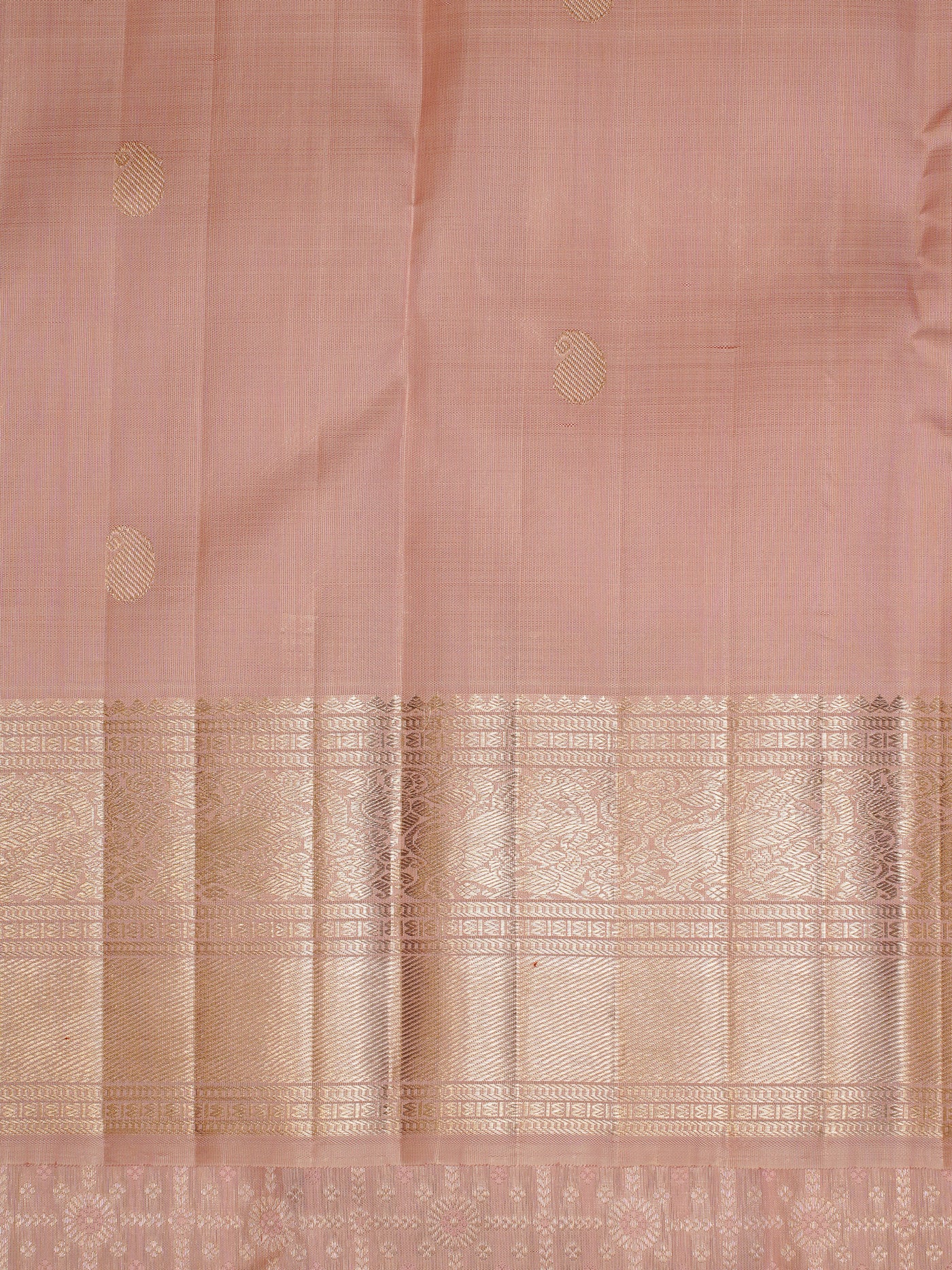 Baby Pink Brocade Pure Kanchipuram Silk Saree