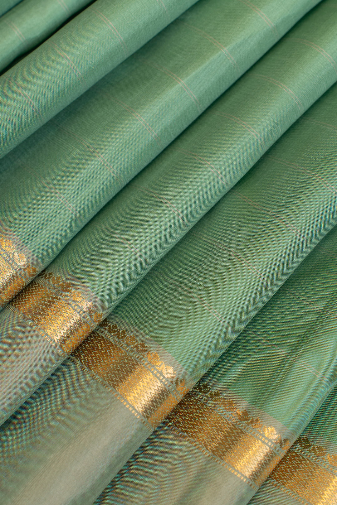 Pastel green traditional pure silk saree