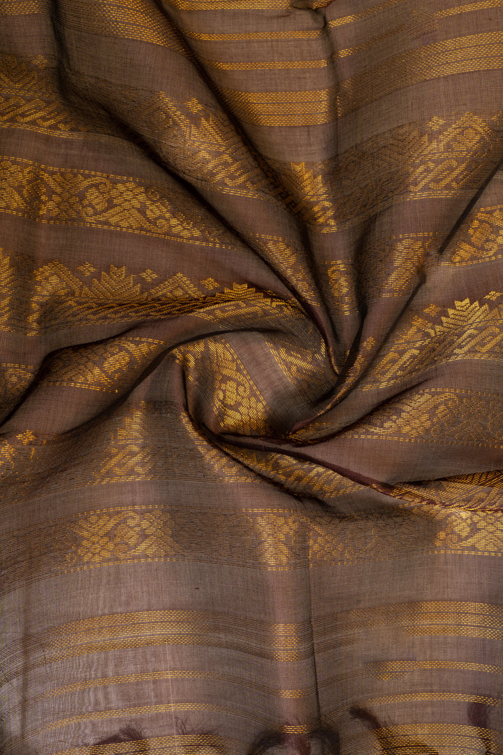 Biscuit beige pure silk cotton saree