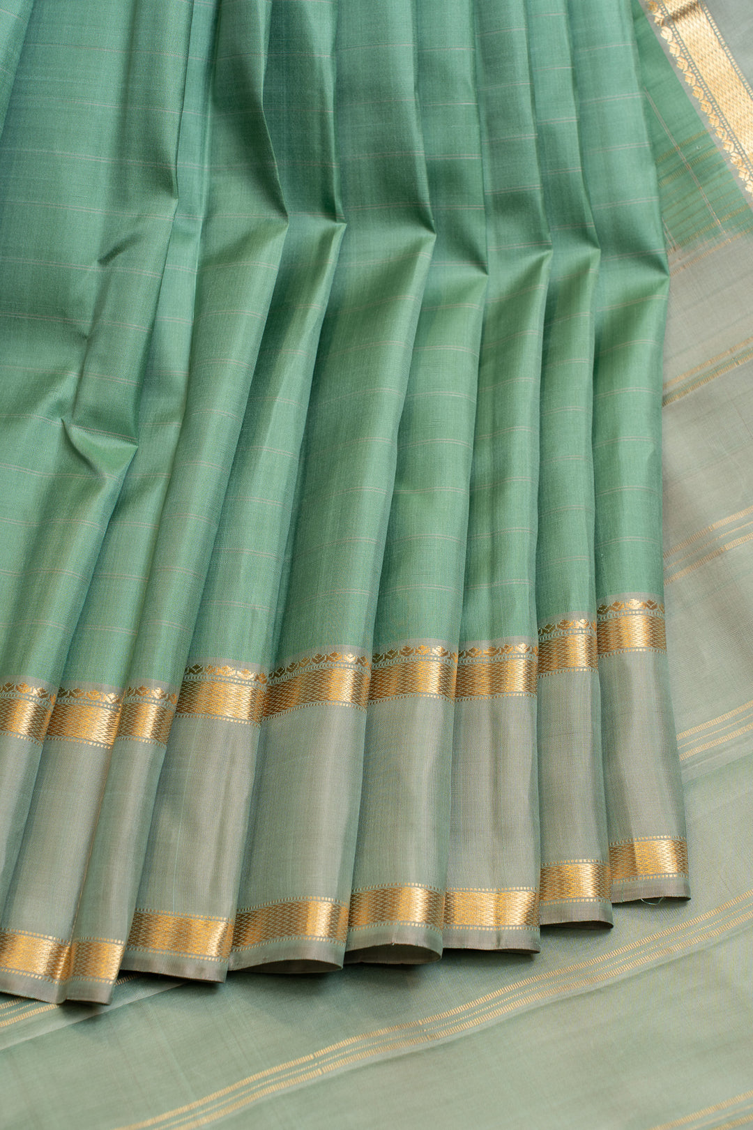 Pastel green traditional pure silk saree