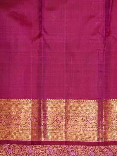 Mulberry Pink Paisley Brocade Pure Kanchipuram Silk Saree