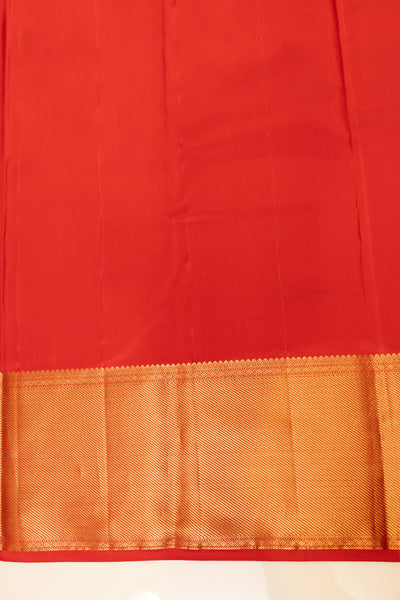 Crimson red brocade pure Kanchipuram silk saree