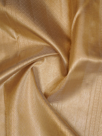 Hazel Beige Pure Brocade Kanchipuram Silk Saree