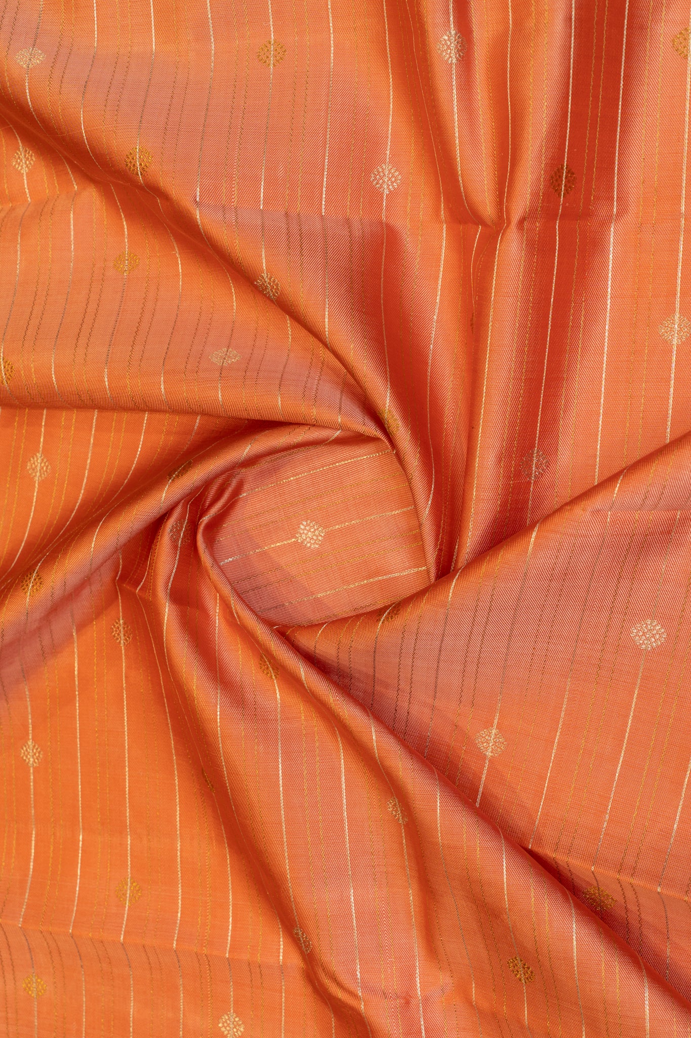 Salmon peach and jamun pure zari twill Kanchipuram silk saree