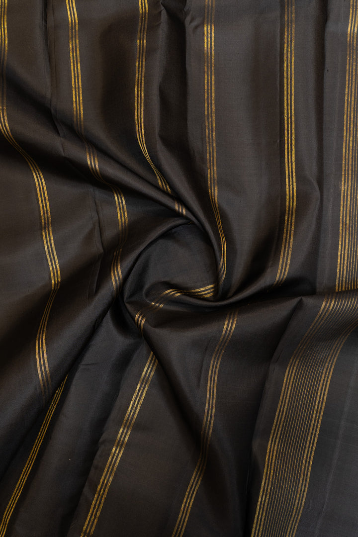 Grey and black pure Kanchipuram silk saree
