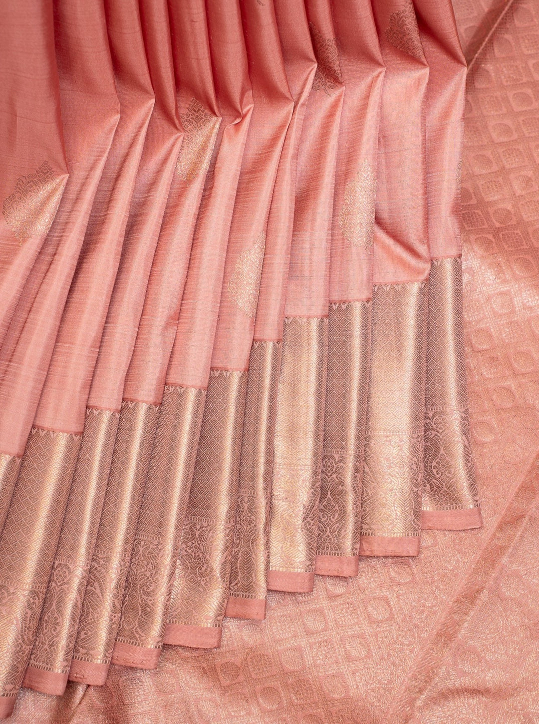 Blush Pink Pastel Pure Kanchipuram Silk Saree - Clio Silks