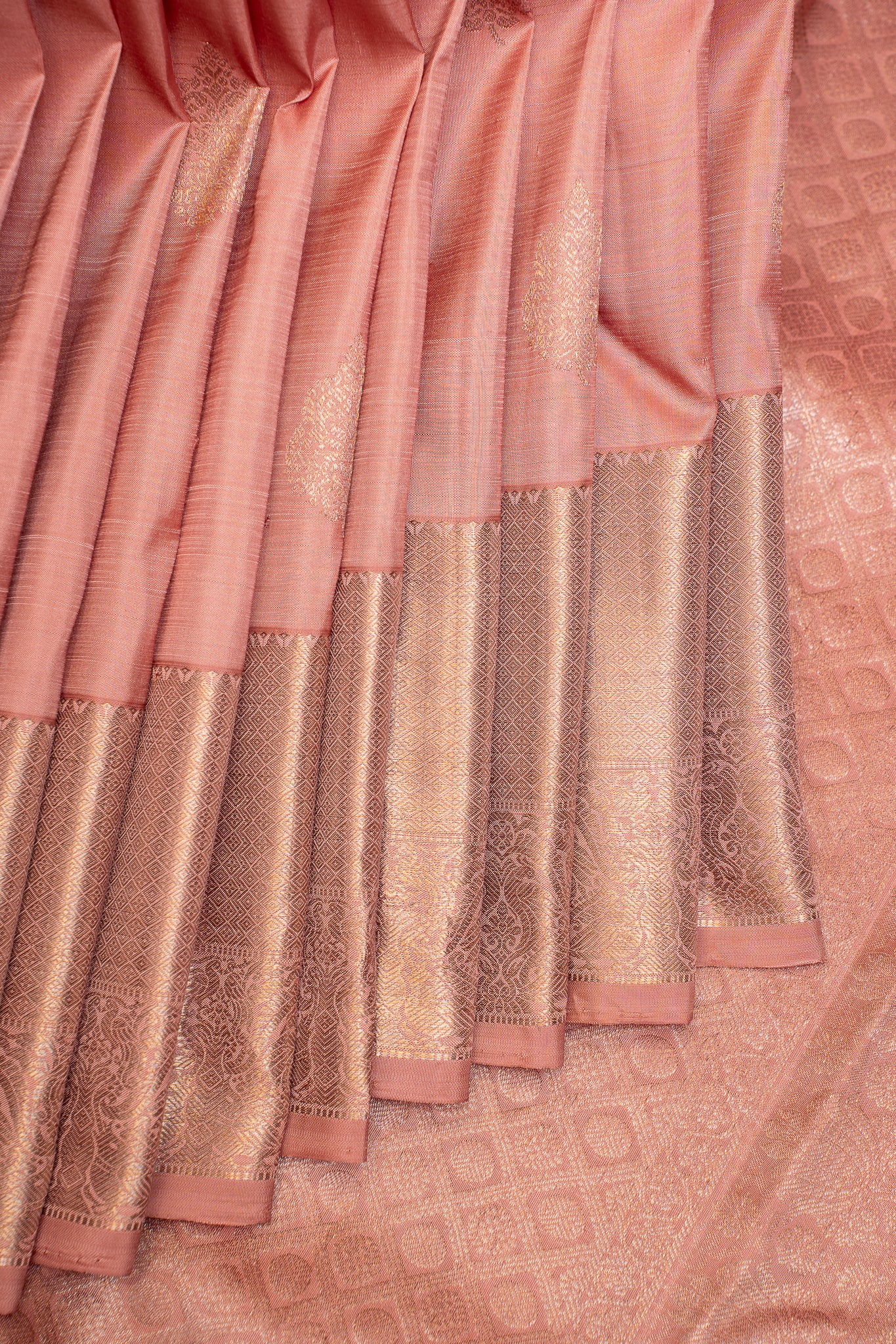 Blush Pink Pastel Pure Kanchipuram Silk Saree - Clio Silks