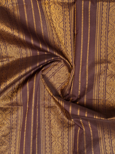 Beige and brown pure silk cotton saree