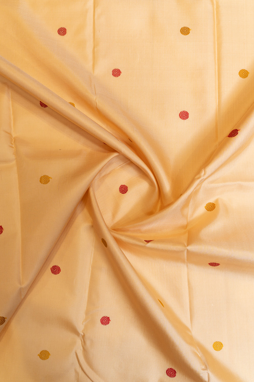 Cream and green threadwork pure Kanchipuram silk saree