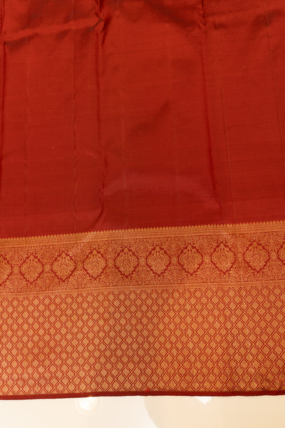 Maroon brocade pure Kanchipuram silk saree