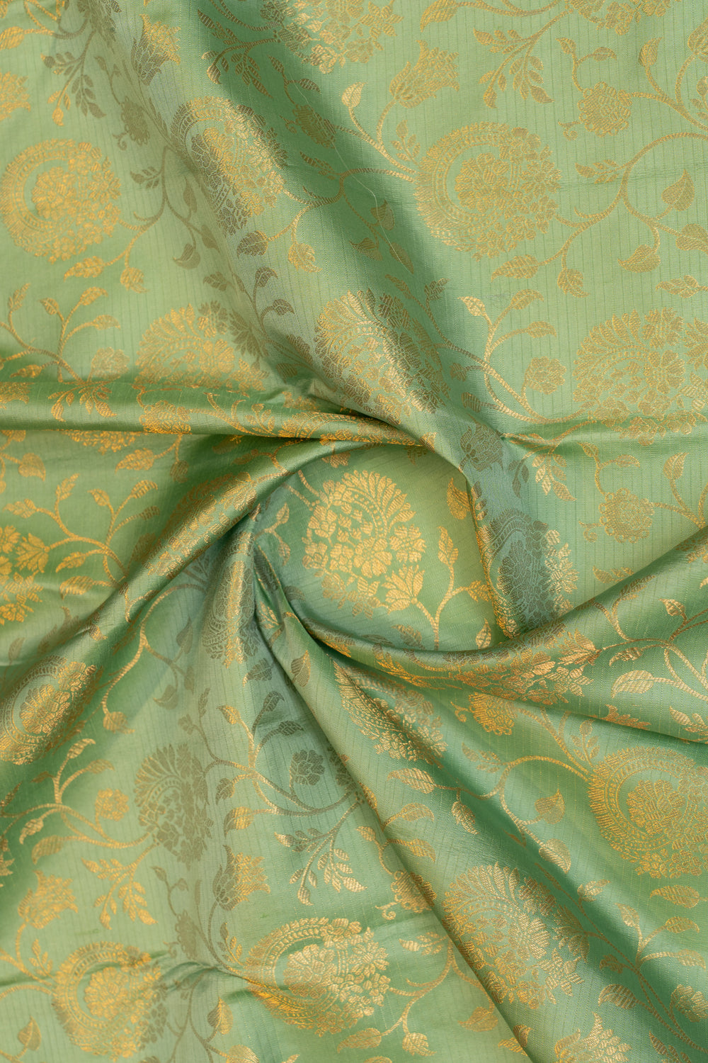 Sea green brocade pure Kanchipuram silk saree