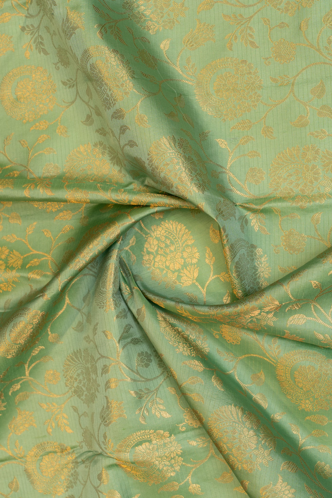 Sea green brocade pure Kanchipuram silk saree