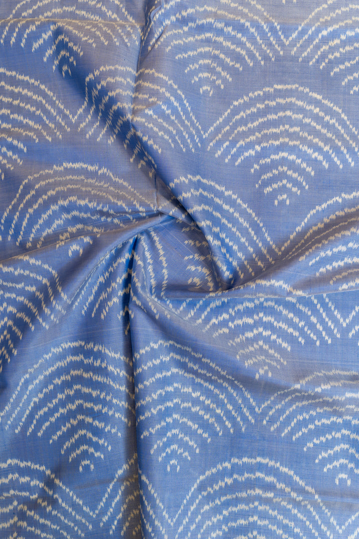 Azure blue patan patola ikat pure silk saree