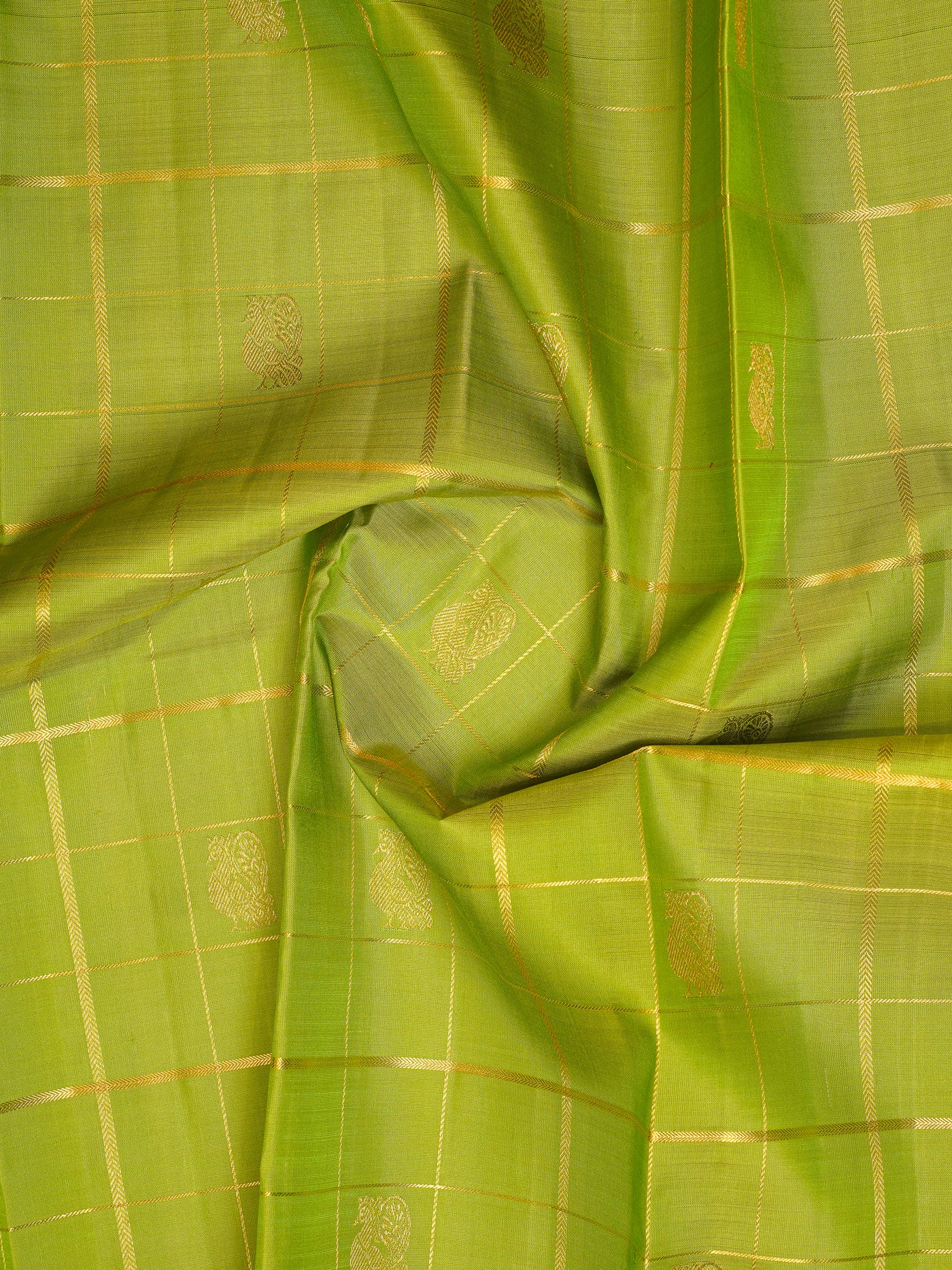 Sampanga Green and Black Pure Zari Kanchipuram Silk Saree