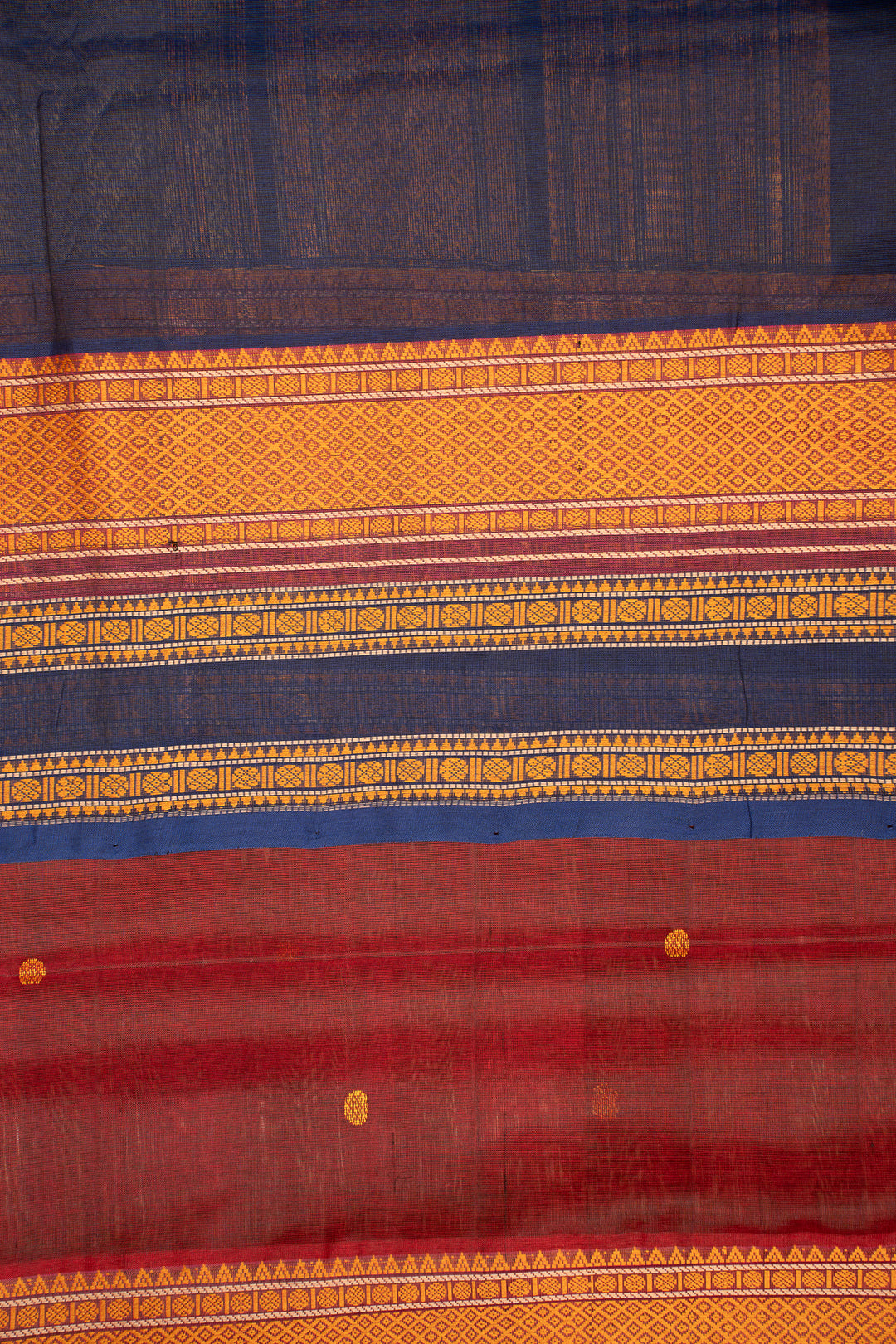 Maroon Thread Work Pure Silk Cotton Saree - Clio Silks