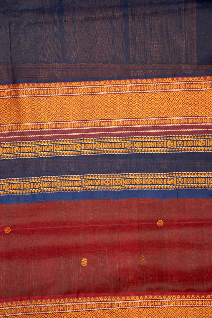 Maroon Thread Work Pure Silk Cotton Saree - Clio Silks