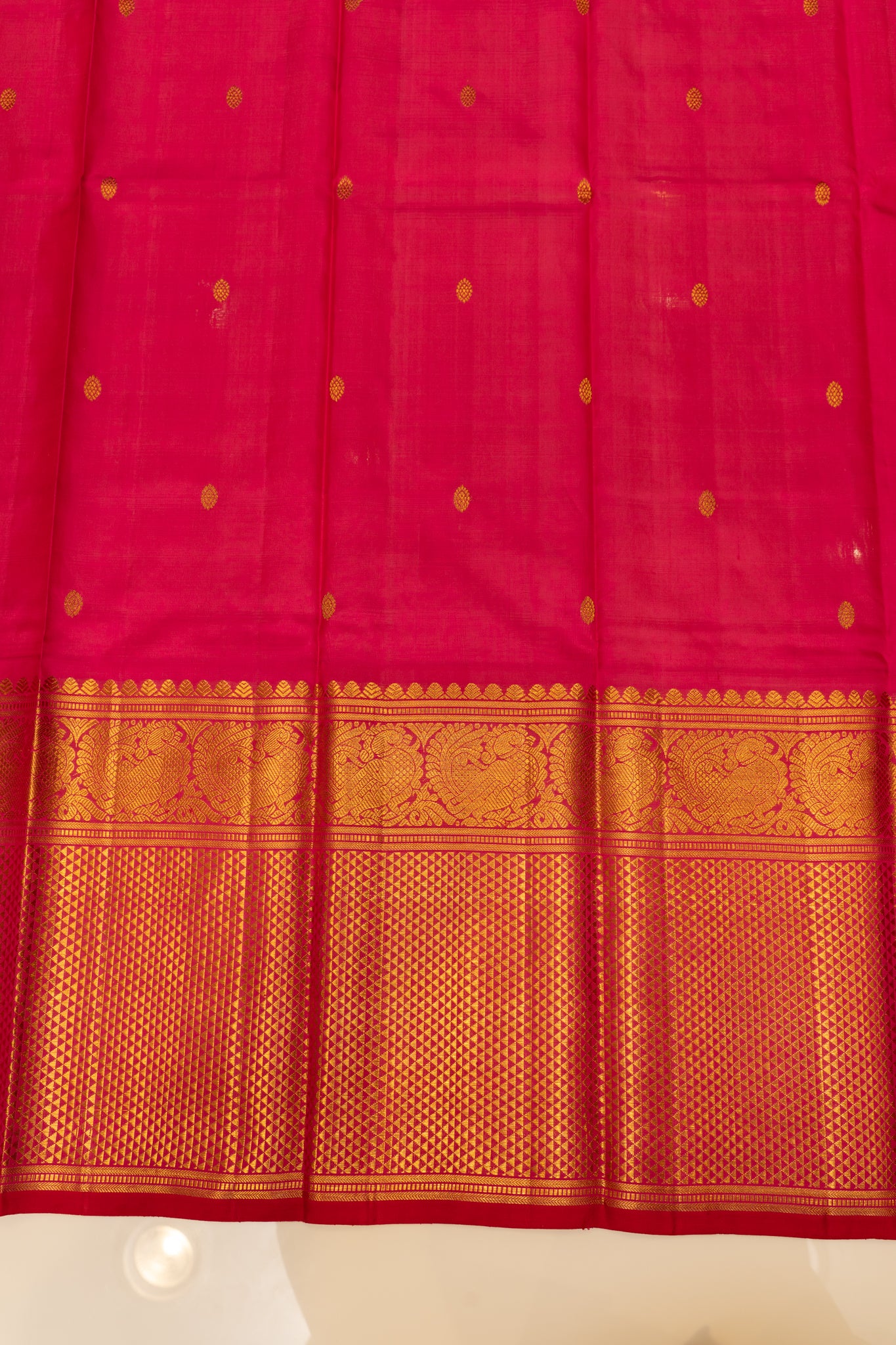 Yellow kathir stripes pure zari big border Kanchipuram silk saree