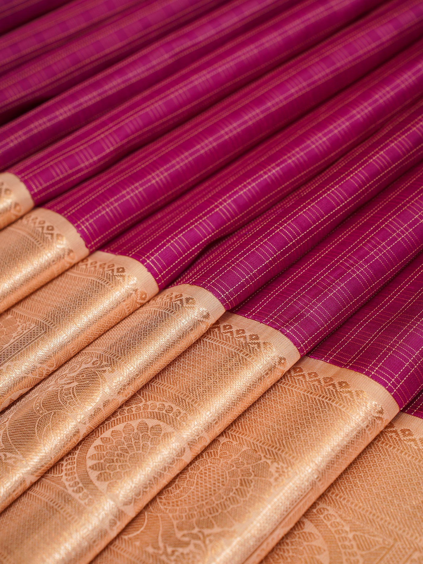 Magenta and Pink Pure Kanchipuram Silk Saree