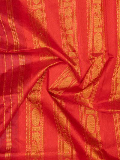 MS Blue and red pure silk cotton saree