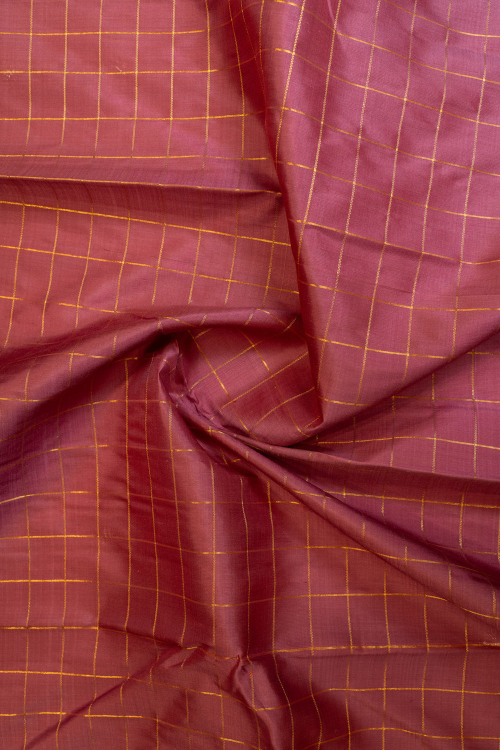 Rouge pink checks pure zari Kanchipuram silk saree