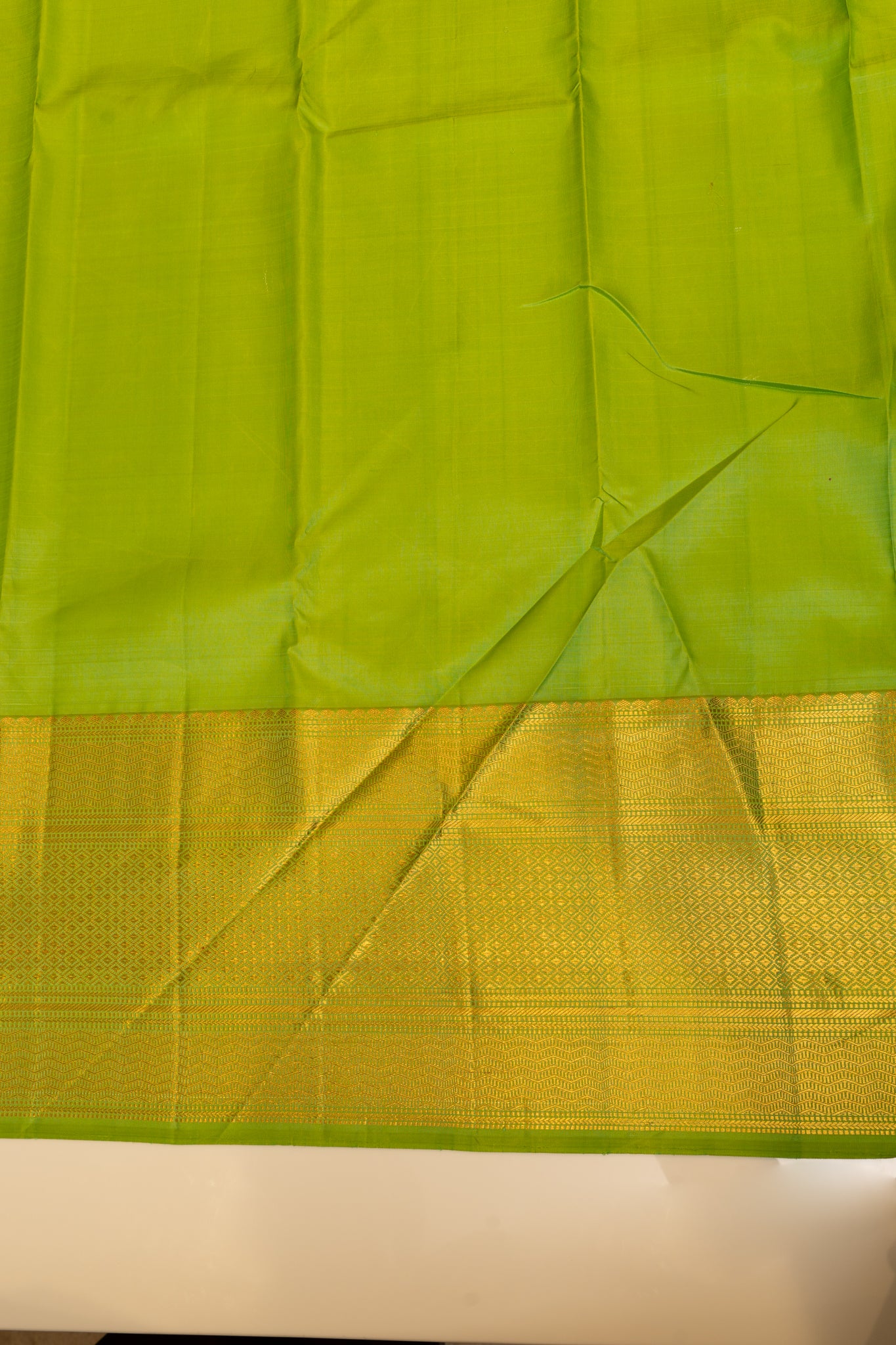 Peach and green pure Kanchipuram silk saree