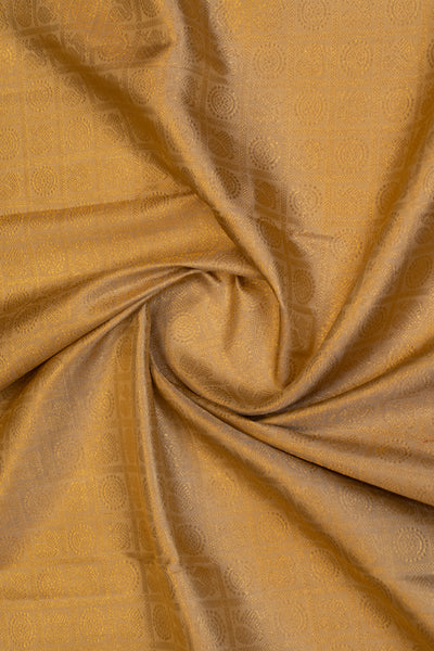 Champagne gold and peach annam chakram brocade pure Kanchipuram silk saree