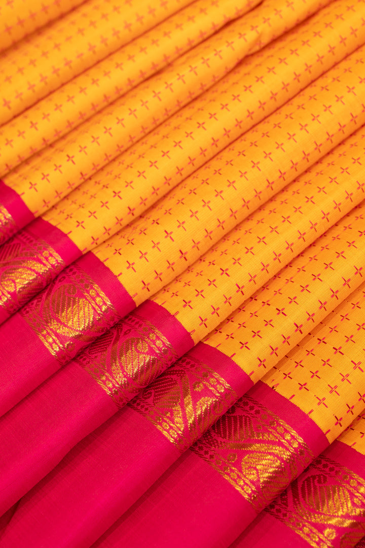 Yellow plus butta pure zari Kanchipuram Silk saree