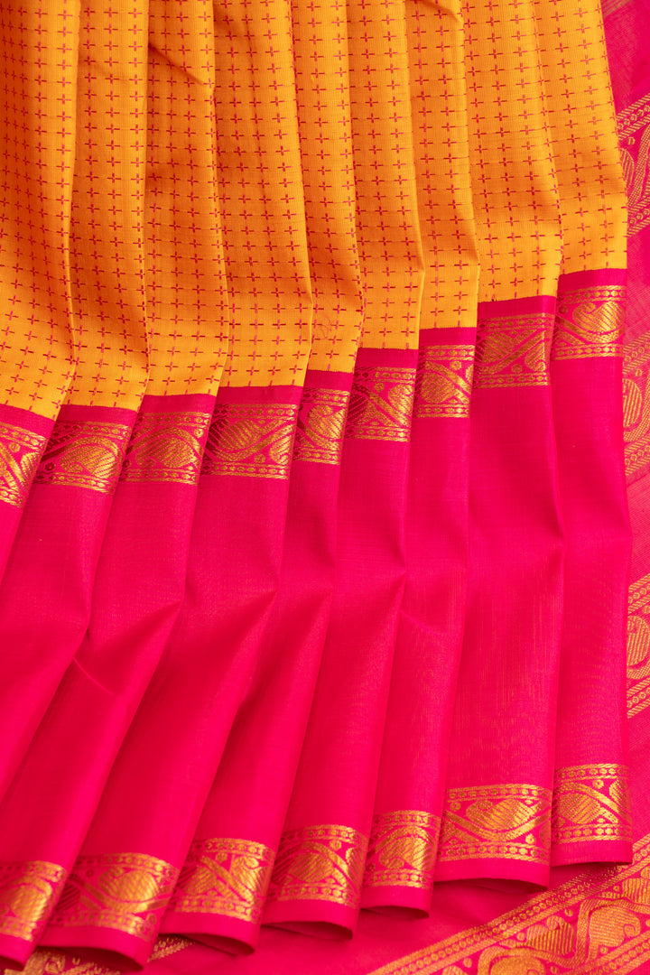 Yellow plus butta pure zari Kanchipuram Silk saree