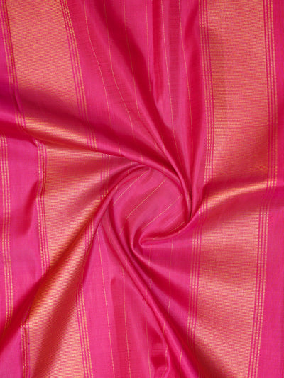 Mango Yellow and Pink Traditional Pure Kanchipuram Silk Saree